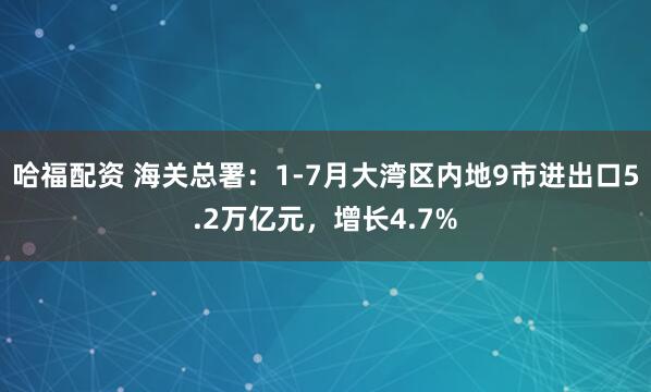 哈福配资 海关总署：1-7月大湾区内地9市进出口5.2万亿元，增长4.7%