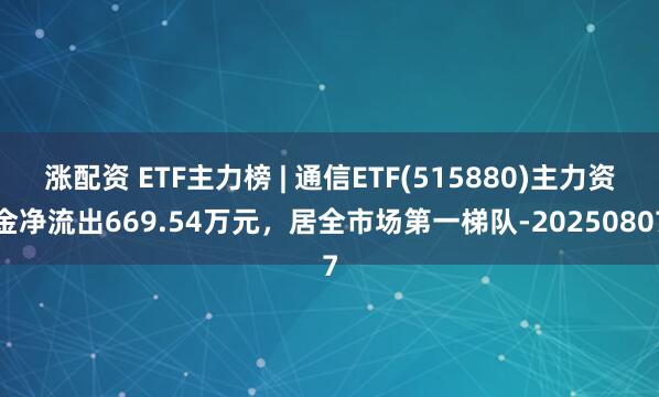 涨配资 ETF主力榜 | 通信ETF(515880)主力资金净流出669.54万元，居全市场第一梯队-20250807